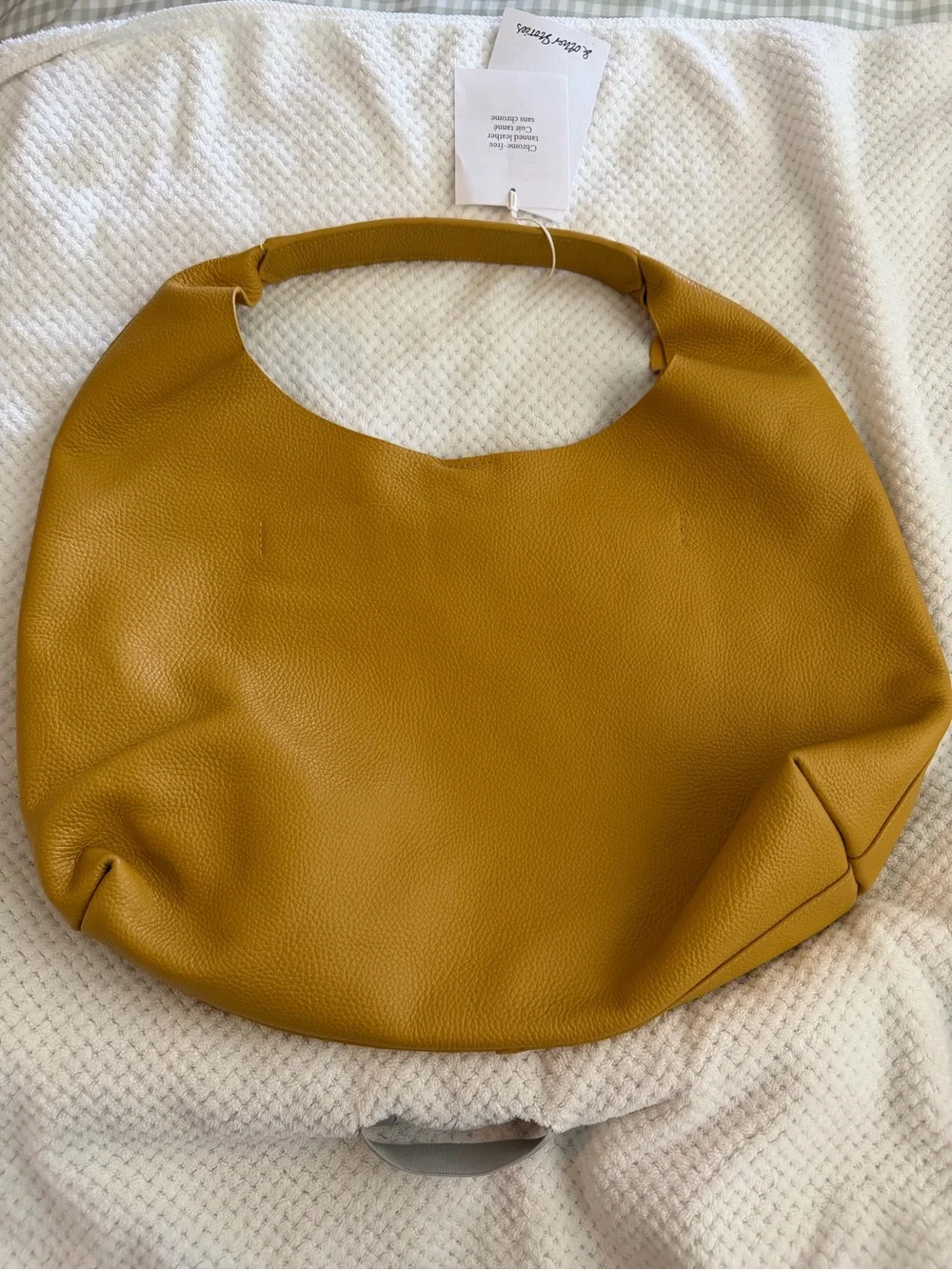 & Other Stories Mustard Leather Shoulder Hobo Bag